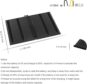 Amazon.com: MULS A1664 Tablet Battery for Apple iPad Pro 9.7